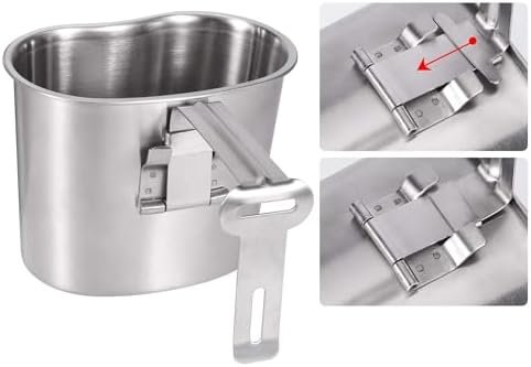 Goetland Stainless Steel WWII US Army Canteen Water Bottle Military Canteen Kit 1QT with 0.5QT Cup Nylon Pouch G.I. : Sports & Outdoors - Image 6